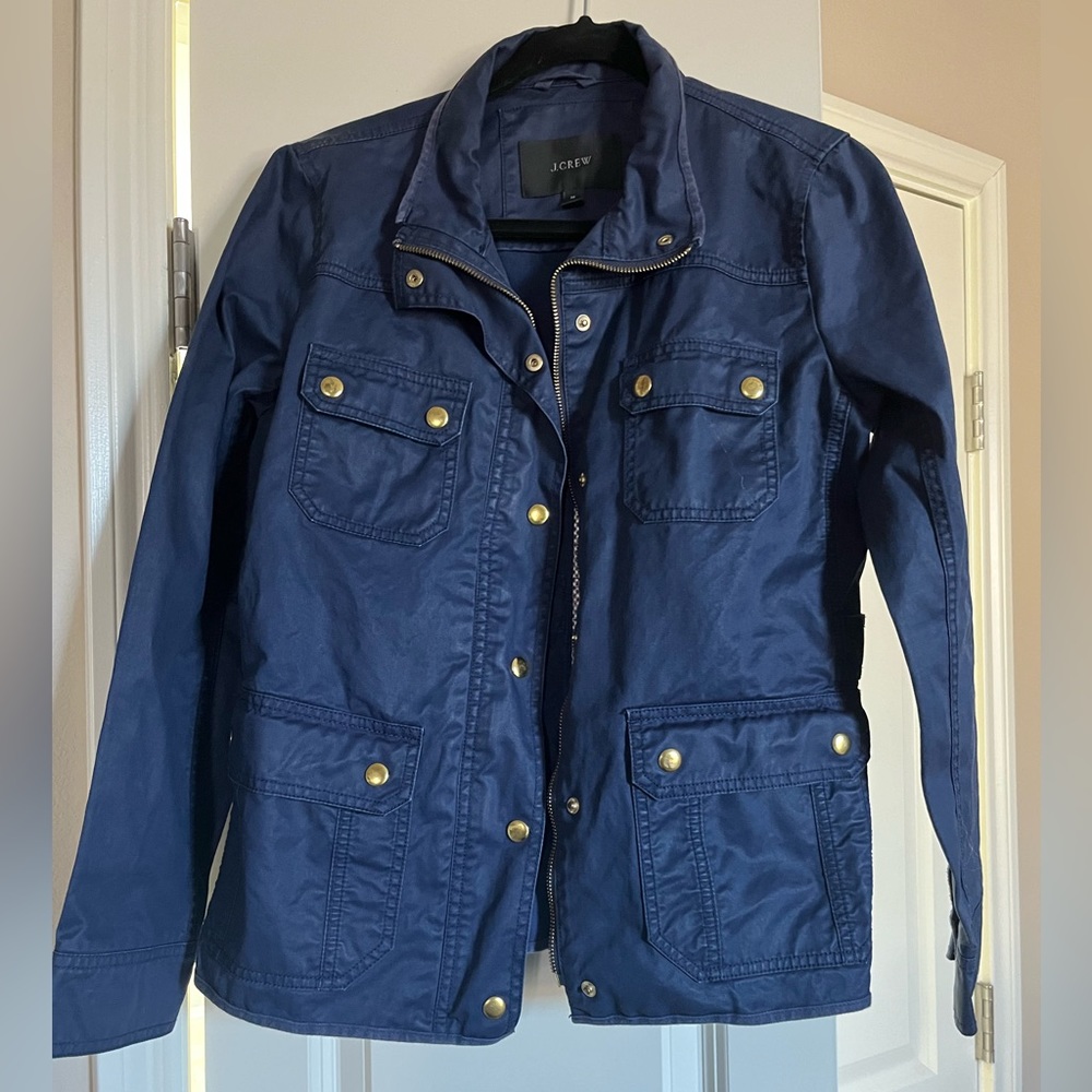 J.Crew 19034 women’s downtown field jacket size medium utility blue